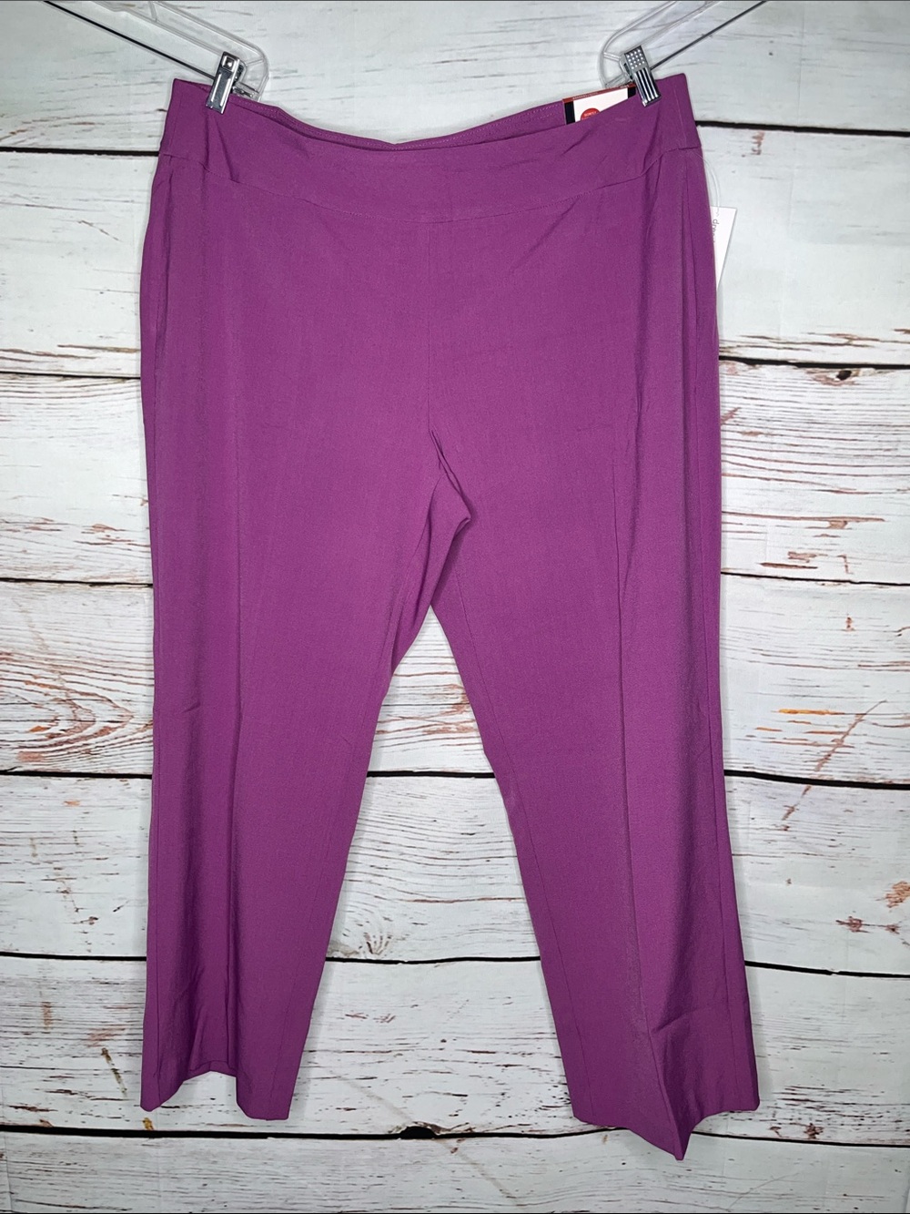 Roz & Ali Woman NWT Size 18W Purple Secret Agent Pull On Trouser Pants